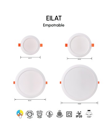EILAT * EMPOTRABLE LED CCT 6W BLANCO